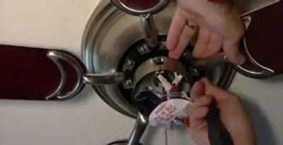 Ceiling fan installation with electrical wiring and mounting by professional electrician in Dallas, TX
