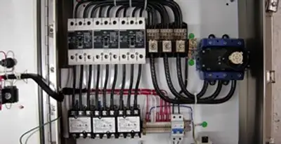 Electrical panel installation with organized circuit breakers and wiring in Dallas, TX