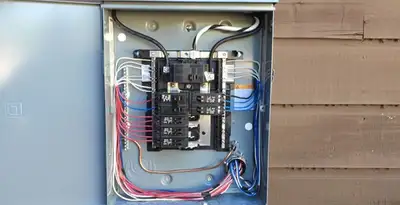 electrical panel upgrade service featuring newly installed electrical panel wired by licensed electricians in Dallas, TX