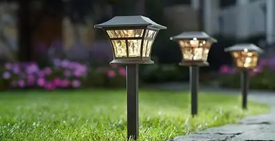 landscape lighting installation services with professionally installed pathway lights in Dallas, TX